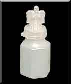 Angel top pearlized wedding bubbles with wand in cap.