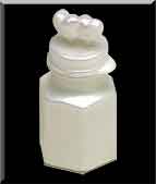 Double heart top pearlized wedding bubbles with wand in cap